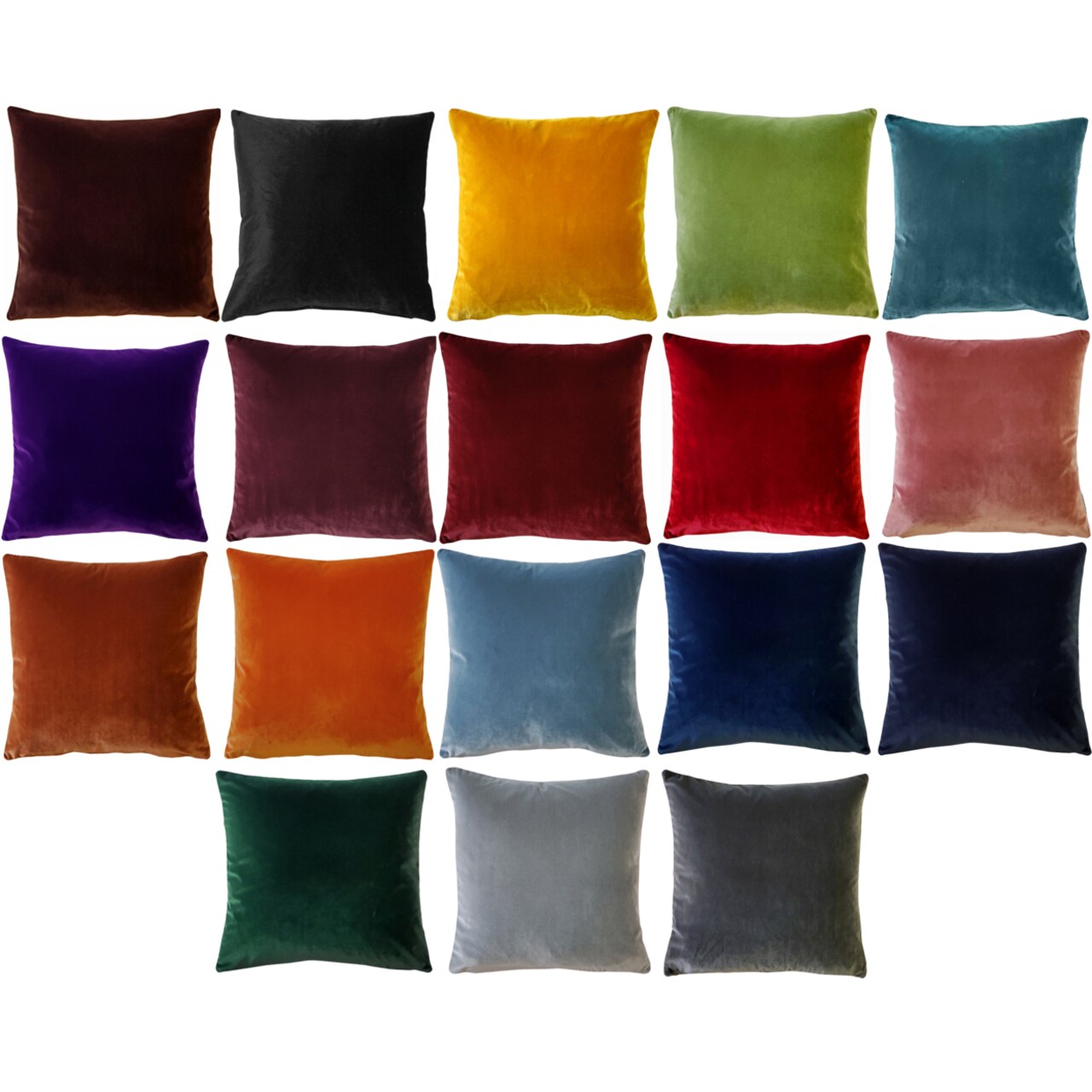 Pillow D�cor Castello Velvet Throw Pillows, Complete Pillow with Polyfill Pillow Insert (18 Colors, 3 Sizes)